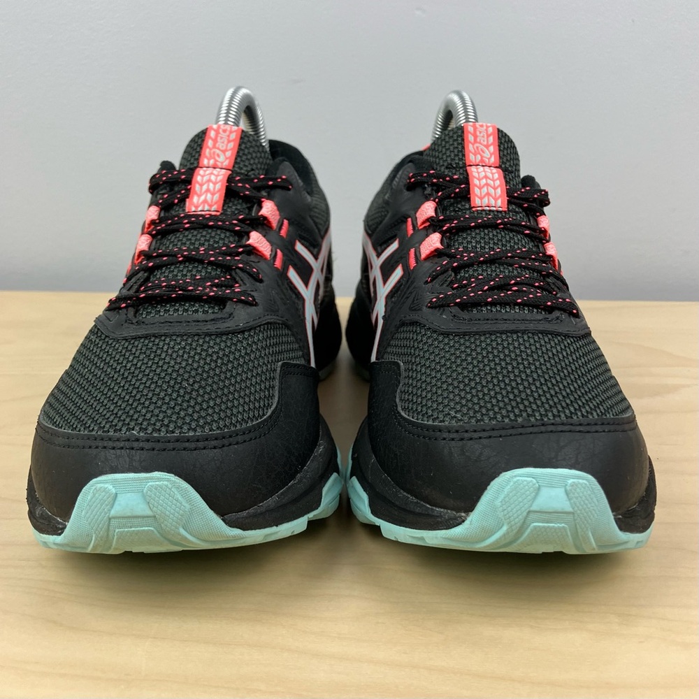 ASICS Women's Black with Coral & Mint Trail Running Shoes - Picture 5 of 10